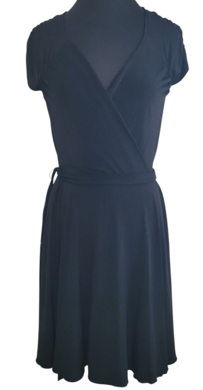 XOXO Dress Womens L Black Wrap Surplice Y2K 2000s Western Glam Goth Grunge